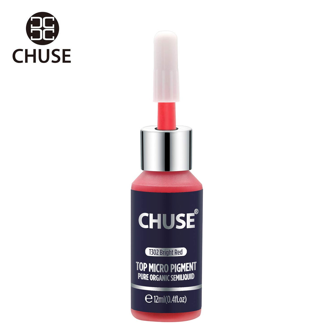 CHUSE T302 Bright Red Microblading Micro Pigment Permanent Makeup Tattoo Ink Cosmetic Color Passed SGS, DermaTest 12ml (0.4fl. oz)