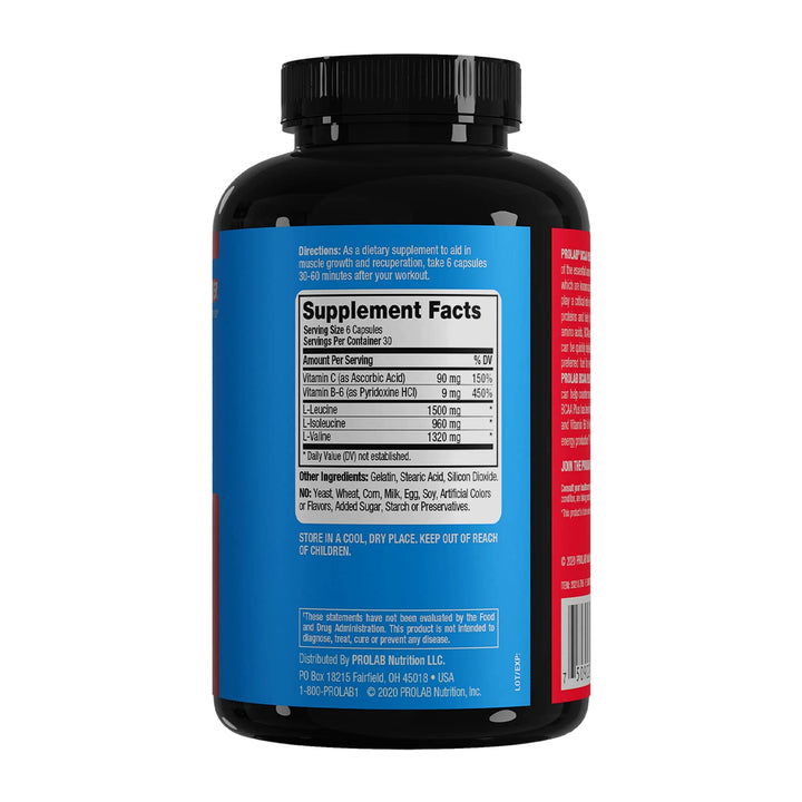 PROLAB BCAA PLUS, Branched Chain Amino Acid Capsules, 180-Count