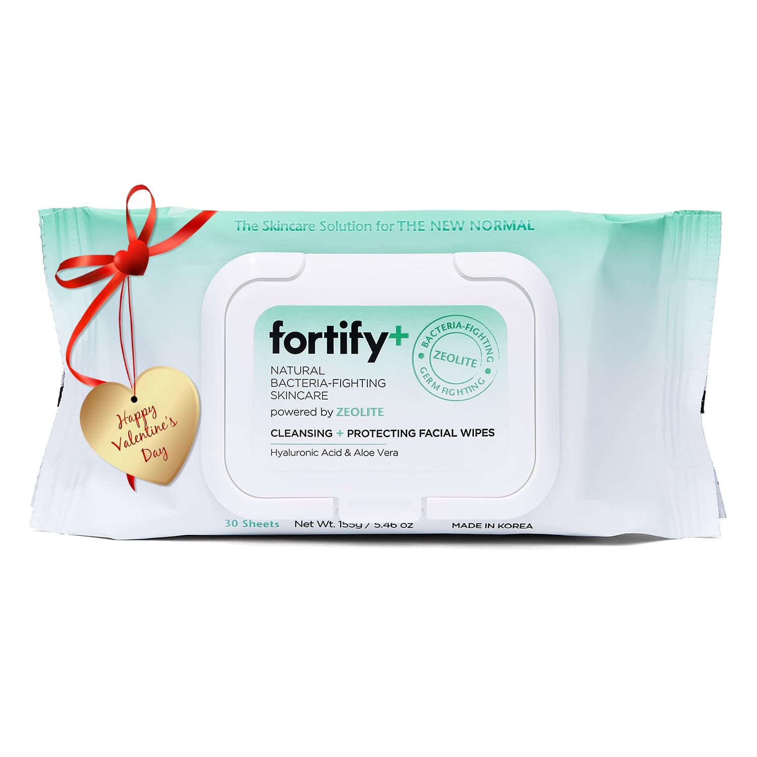 Fortify Skincare 9-in-1 Korean Facial Cleansing Wipes with Zeolite - Natural Germ-Fighting & Hydrating - Protecting & Refreshing - Clean Beauty Face Wipes - 30 Count