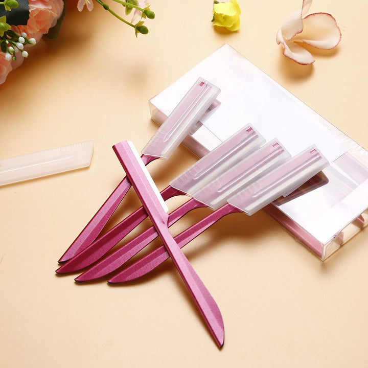 Eyebrow Trimmer, Completely Stainless Steel Eyebrow Razor Shaper for Men and Women, Grooming Shavers(10 pcs/box)