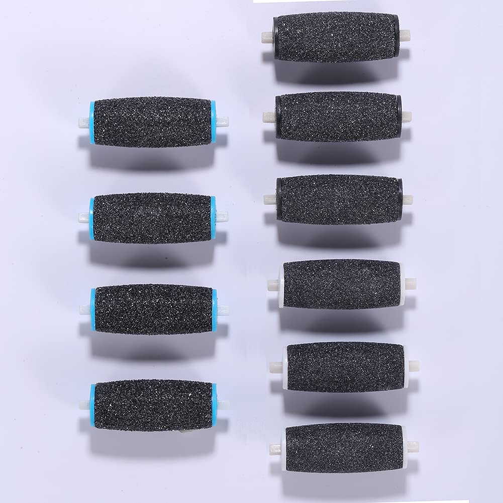 10 Pack Amope Pedi Refills, 4 Pack Extra Coarse & 3 Pack Regular Coarse & 3 Pack Smooth Gentle Replacement Roller Heads for Amope Pedi Perfect Foot Files