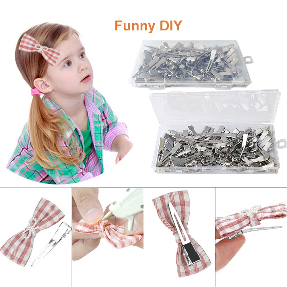 HiJeaton 60Pcs Duck Bill Hair Clips Metal Styling Hair Clips, Alligator Curl Clips, Single Prong Hair Clip for Thick Hair Sectioning, Salon, Bows DIY (Small)