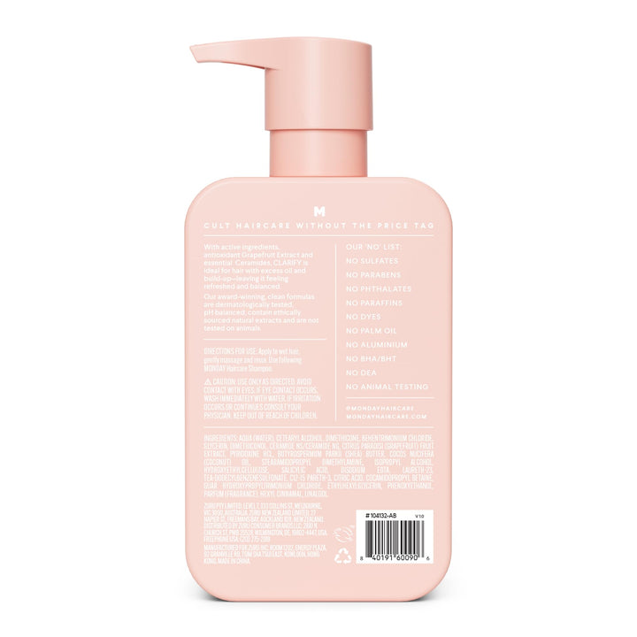 MONDAY HAIRCARE Clarify Conditioner 12 oz. (354 ML) for Oily Hair, Made with Grapefruit Extract, Coconut Oil, Shea Butter, Vitamin E and Provitamin B5