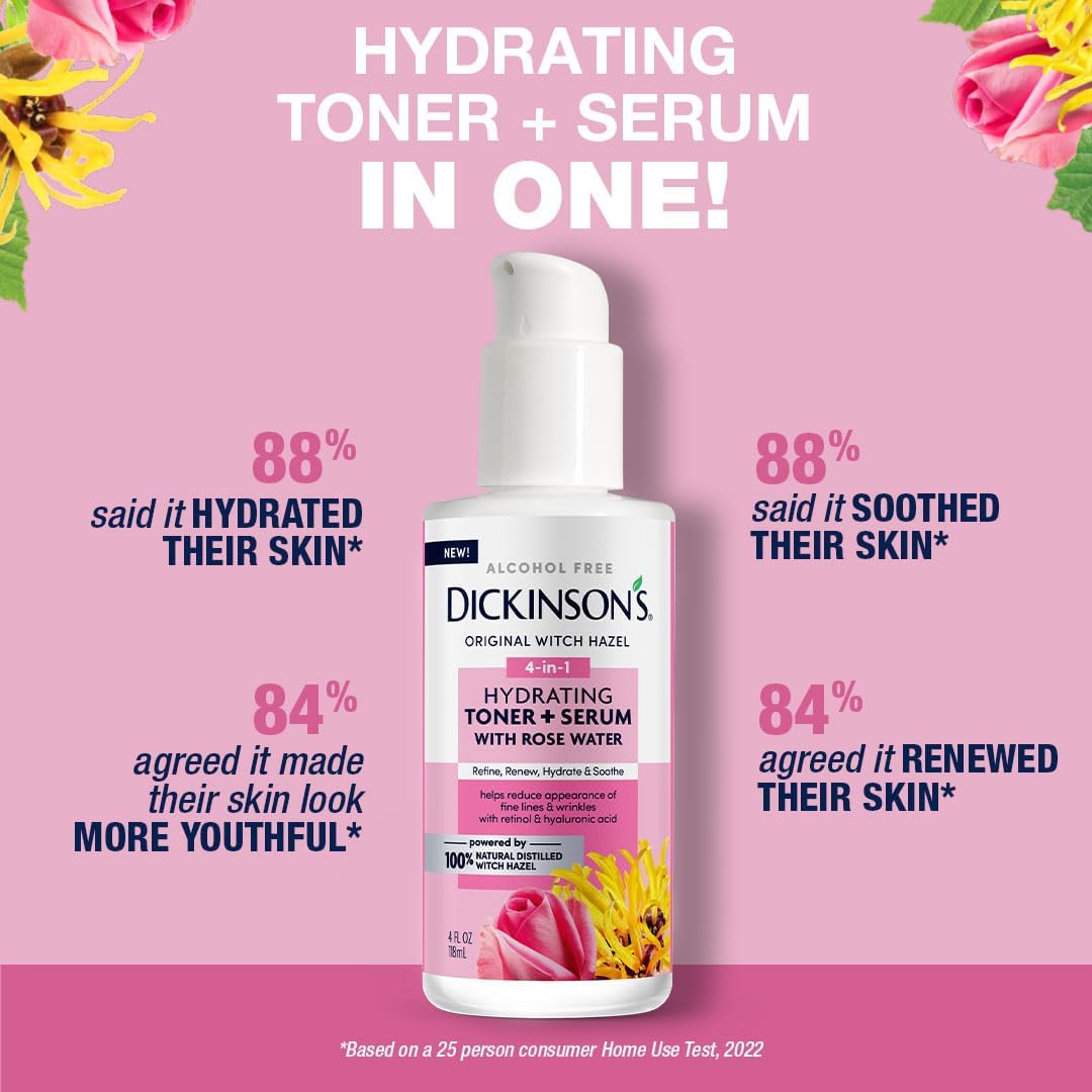 Dickinson's Witch Hazel Hydrating Toner + Serum with Rose Water