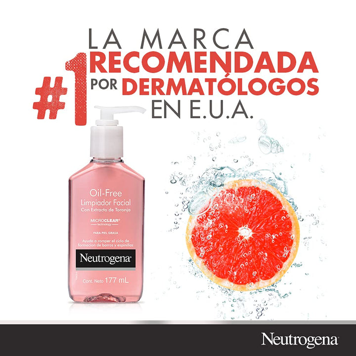 Neutrogena Oil Free Pink Grapefruit Acne Face Wash with Vitamin C, Salicylic Acid Acne Treatment Medicine, Gentle Foaming Vitamin C Facial Scrub to Treat and Prevent Breakouts, 4.2 fl. oz