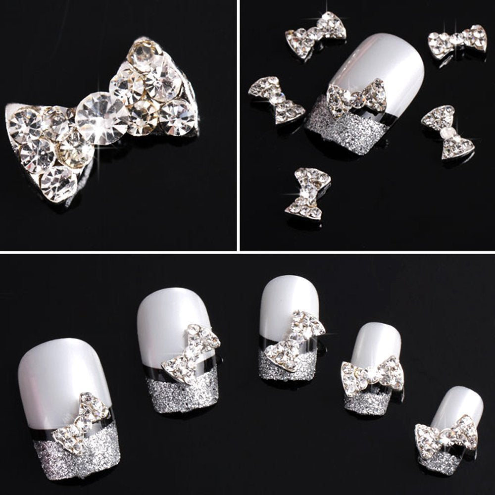 GBSTORE 20 Pcs Special Charming 3D Nail Art Designs Nail Art Bow Tie Alloy Rhinestones DIY Decoration by GBSTORE