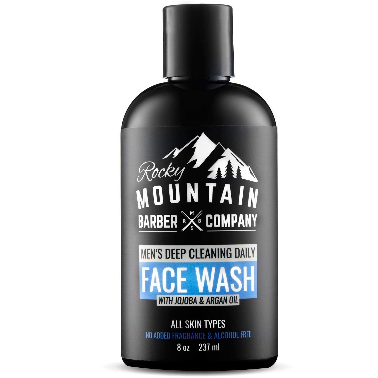 Face Wash Cleanser for Men - Non-Irritating Sensitive Hydrating Unscented for All Skin Types - Paraben & SLS Free with Jojoba Oil, Argan Oil, Chamomile Floral water, Aloe Vera - Clog-Free Cleanse