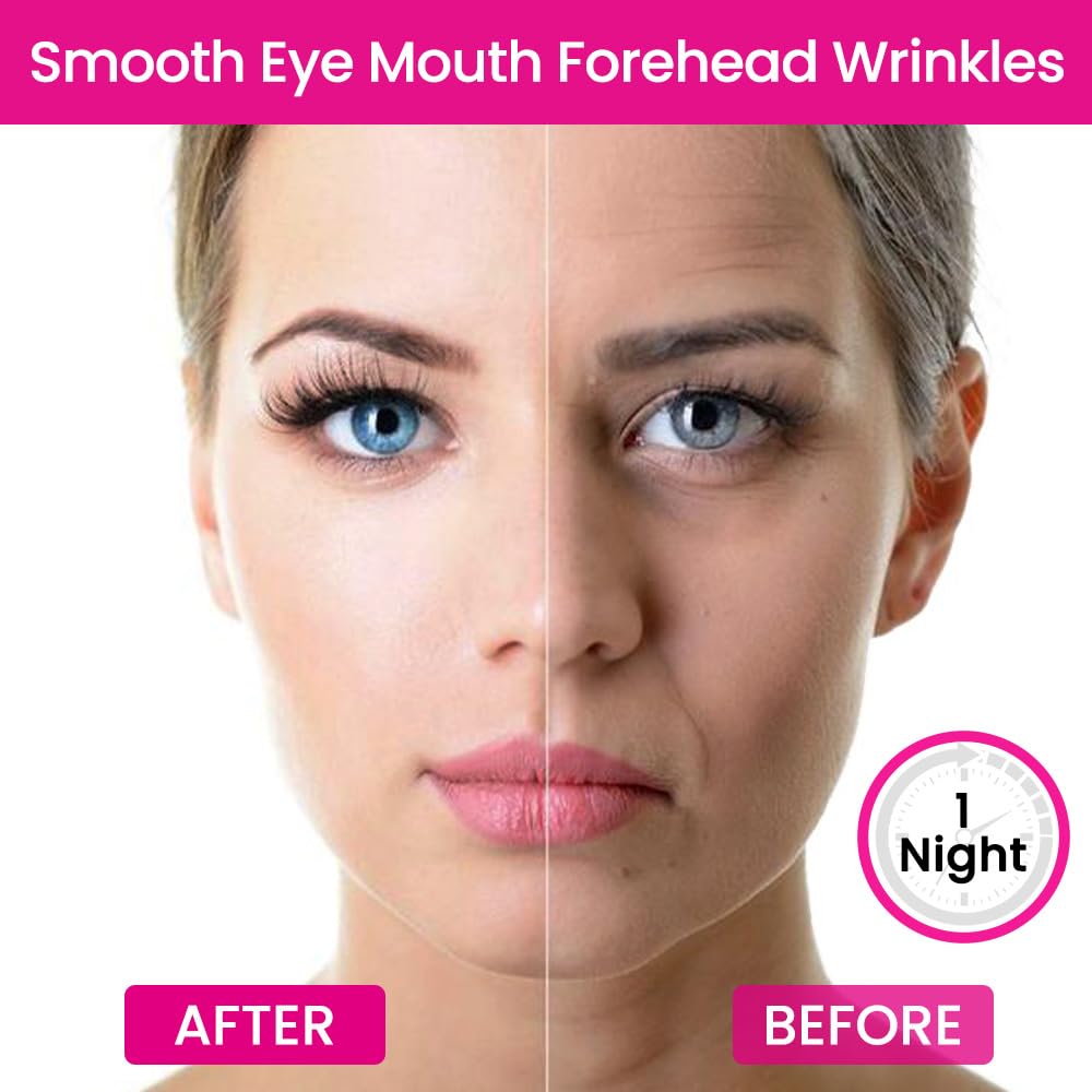 evpct 192Pcs Face Facial Medical Wrinkle Tapes Wrinkle Patches for Face Wrinkles Overnight, Smile Line Patches Face lifting tapes, Face oil Tape Smoothing Silicone face Forehead Wrinkle Patches