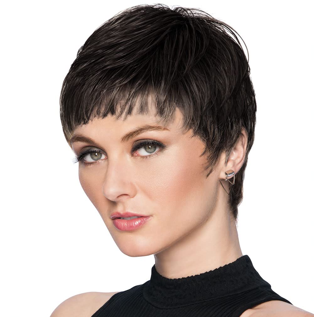 Ebony: Textured Cut Wig Color R2 Ebony - Hairdo Wigs Short Feathered Modern Tru2Life Heat Friendly Synthetic Wispy Bang