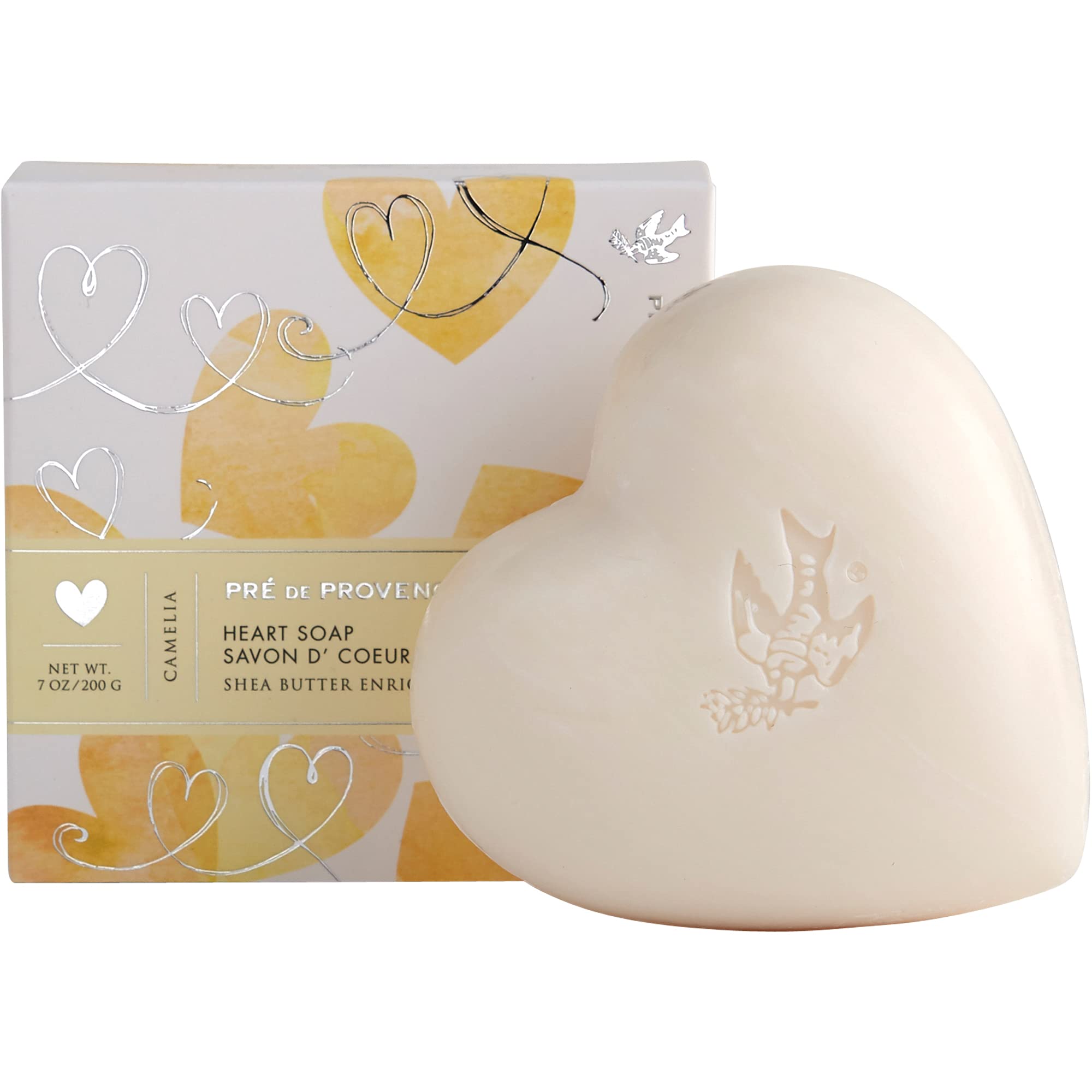 Pre de Provence Heart Shaped Gift Soap, 200 Gram, Camelia (6282)