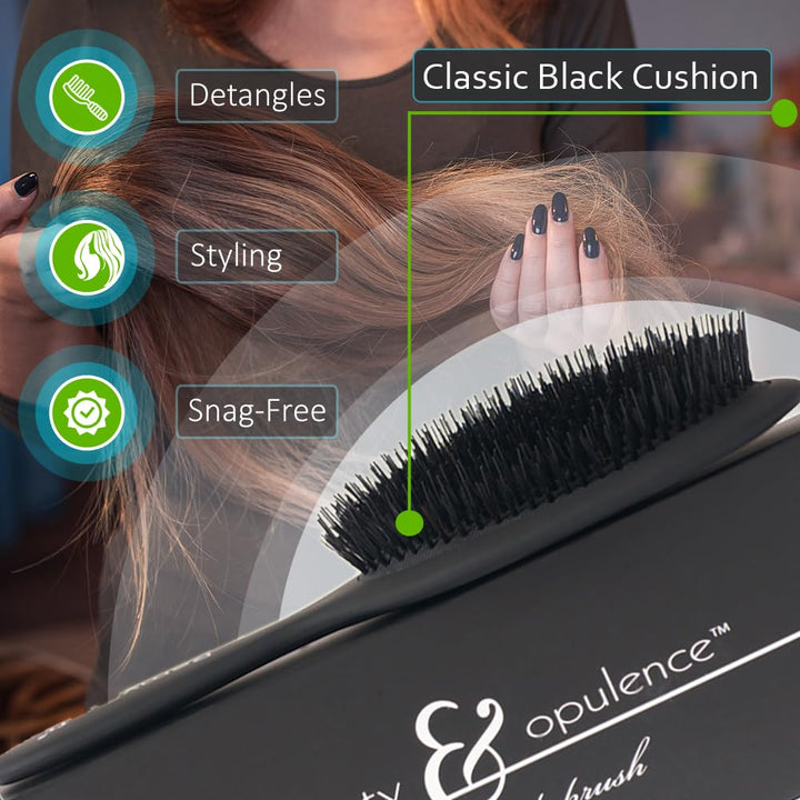 Remy Soft Beauty & Opulence Boar Bristle Brush Safe For Hair Extensions, Weaves And Wigs