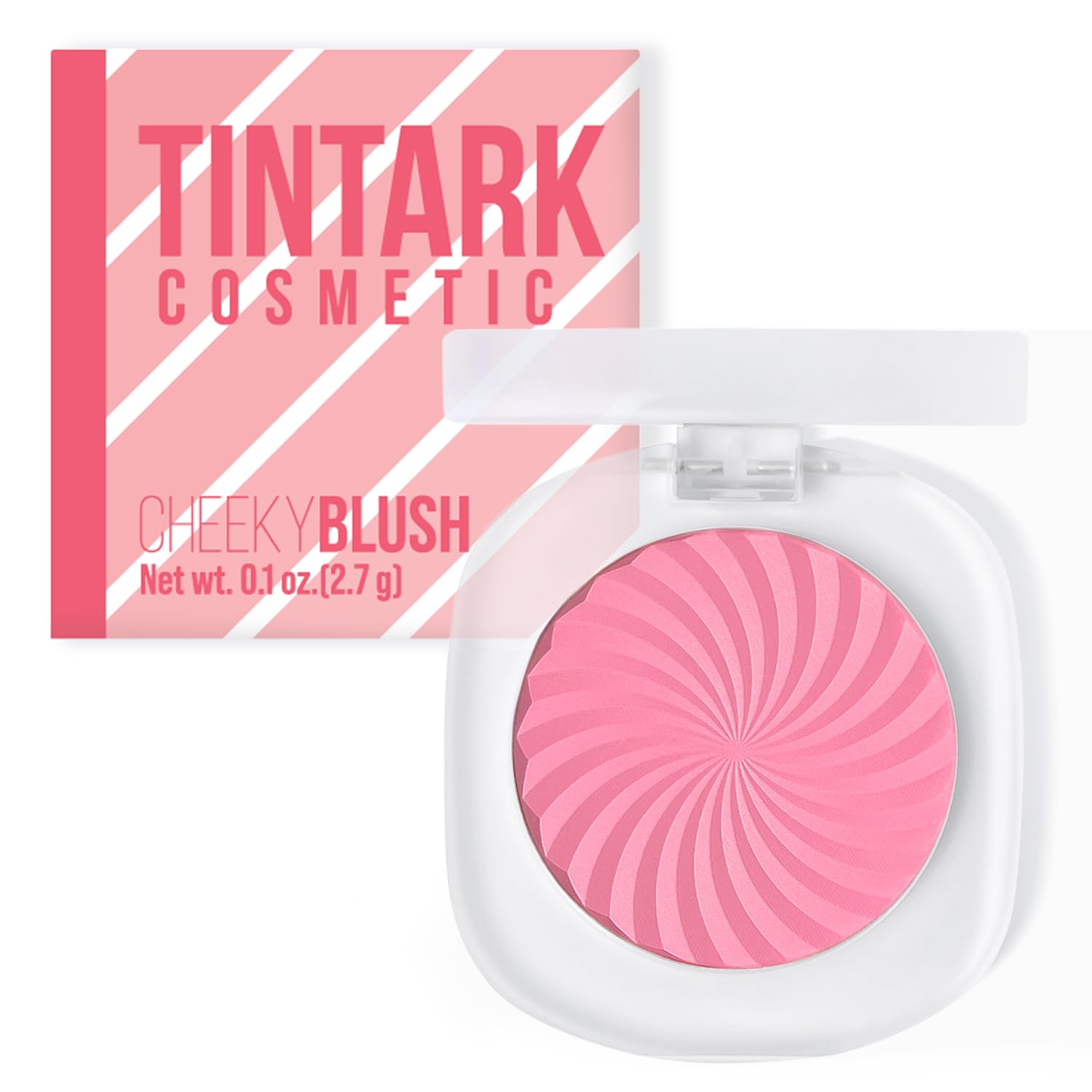 TINTARK Cheeky Blush Compact for Face Cheeks, Talc Free Blusher Palette, Matte Powder Makeup, Natural Healthy, Mauve Pink Magenta Peach Red, Vegan Cruelty Free