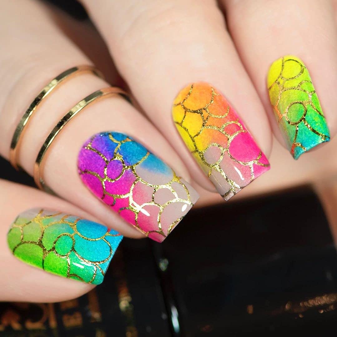 PUEEN Rocking Metallic Nail Art Stamping Polish Most Wanted Color Collection - (601 - Silver Dust + 603 - Golden Delicious) 12ml Each - BH000871