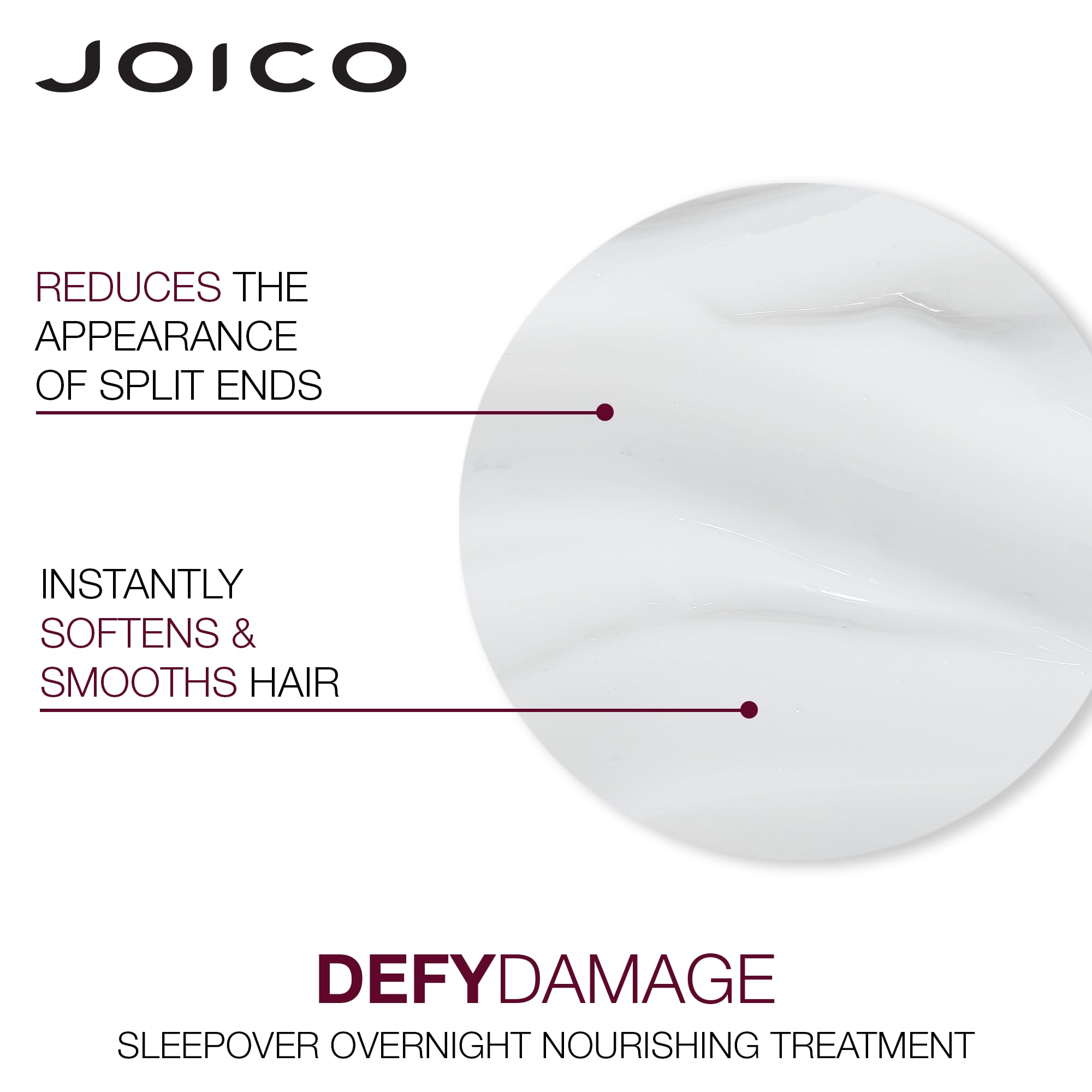 Joico Defy Damage Sleepover Overnight Nourishing Treatment | Strengthen Bond | Reduce Breakage | No Rinse