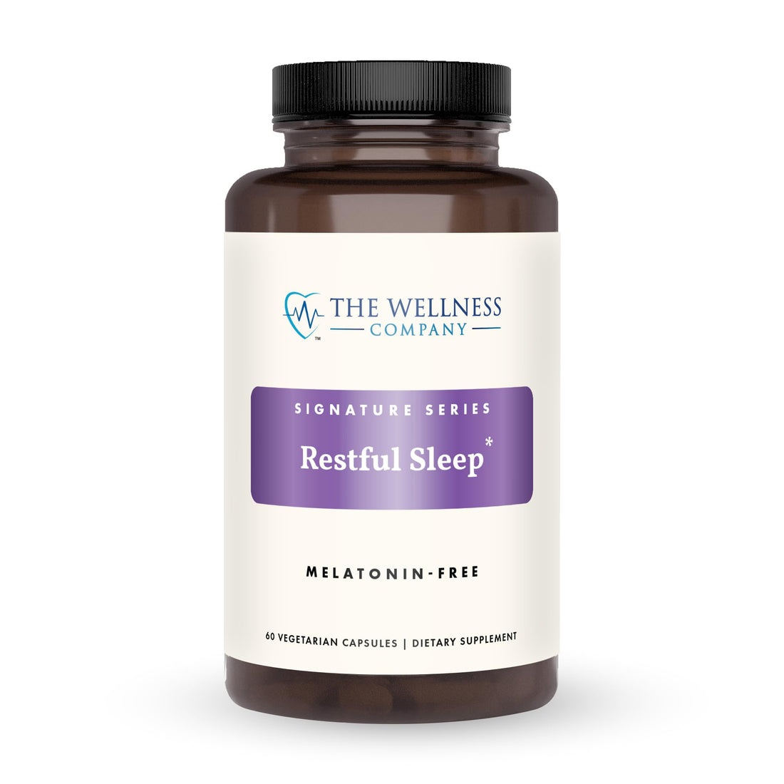 The Wellness Company Restful Sleep | 60 Capsules (1 Month Supply) | Natural Melatonin-Free Sleep Support | Non-GMO, Vegan, Gluten Free | for Gently Calming and Relaxing Mind and Body