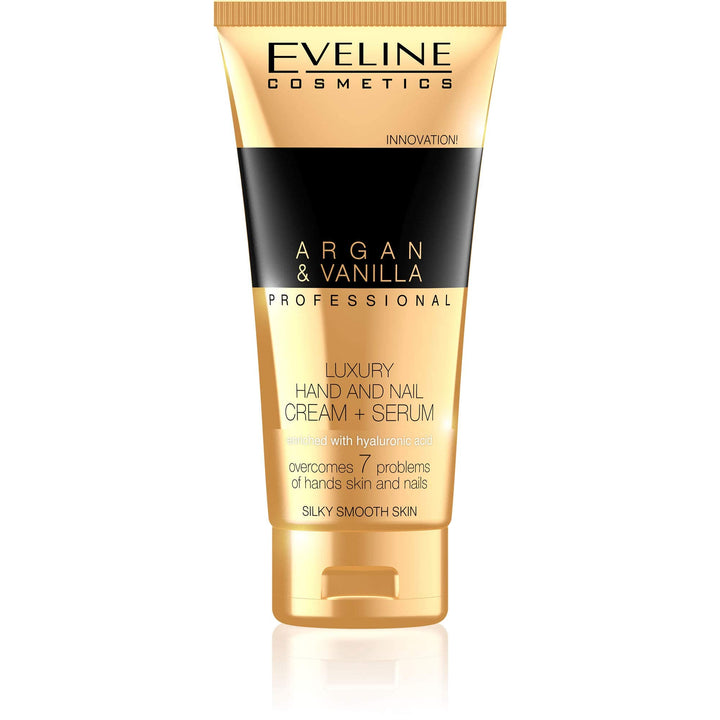 Eveline Professional Luxury Hands & Nails Cream-Serum Argan & Vanilla, 3.38 Fluid Ounce