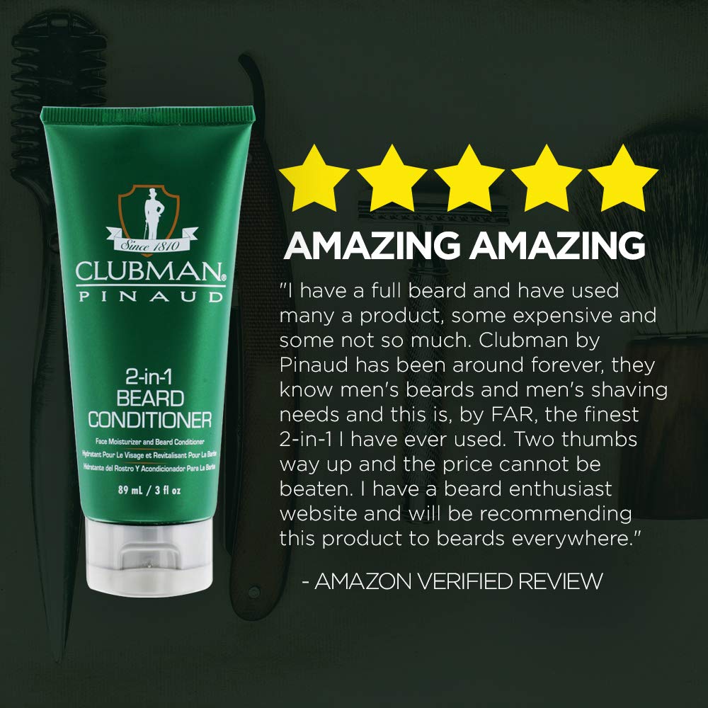 Clubman Beard 2-In-1 Conditioner 3 Ounce Tube (88ml) (2 Pack)