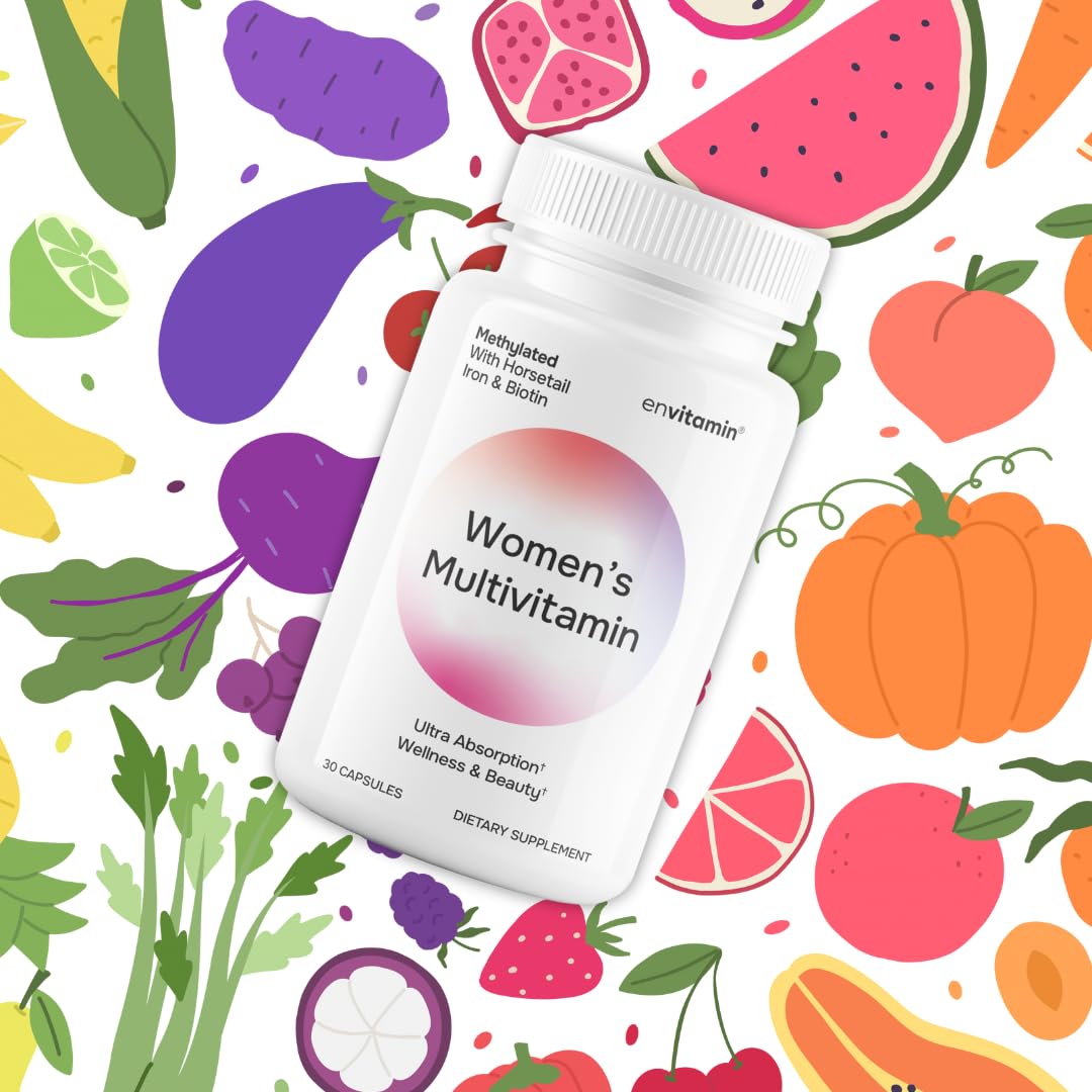 envitamin Womens Methylated Multivitamin Multimineral Horsetail, Iron, Biotin Complex with L Methylfolate for Ultra Absorption