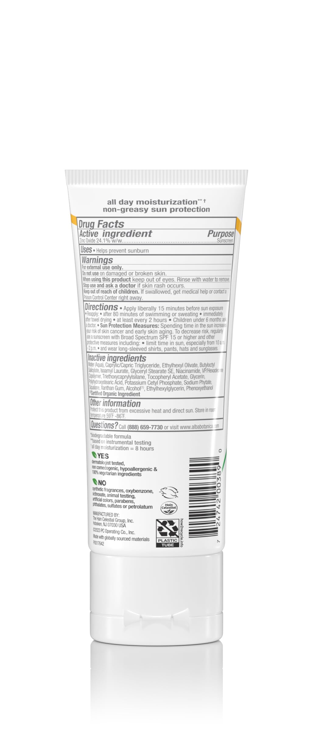 Alba Botanica Sunscreen Lotion, Sensitive Mineral, SPF 30, Fragrance Free, 3 oz