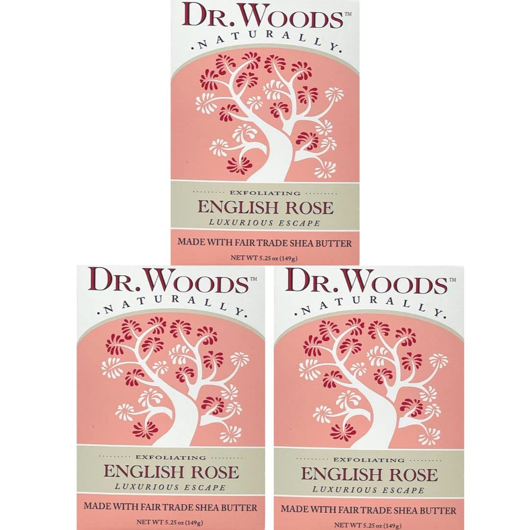 Dr. Woods Dr. woods skin Illuminating English Rose bar soap with organic shea butter, 5.25 ounce (pack of 3)
