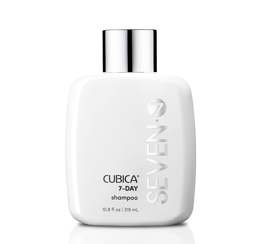 SEVEN Haircare Cubica 7-DAY Shampoo for Women, Men, All Hair Types, Add Shine and Moisture to Hair, Sulfate & Paraben Free, Cruelty Free with Biotin + Green Tea Extract, Made in USA, 10.8oz