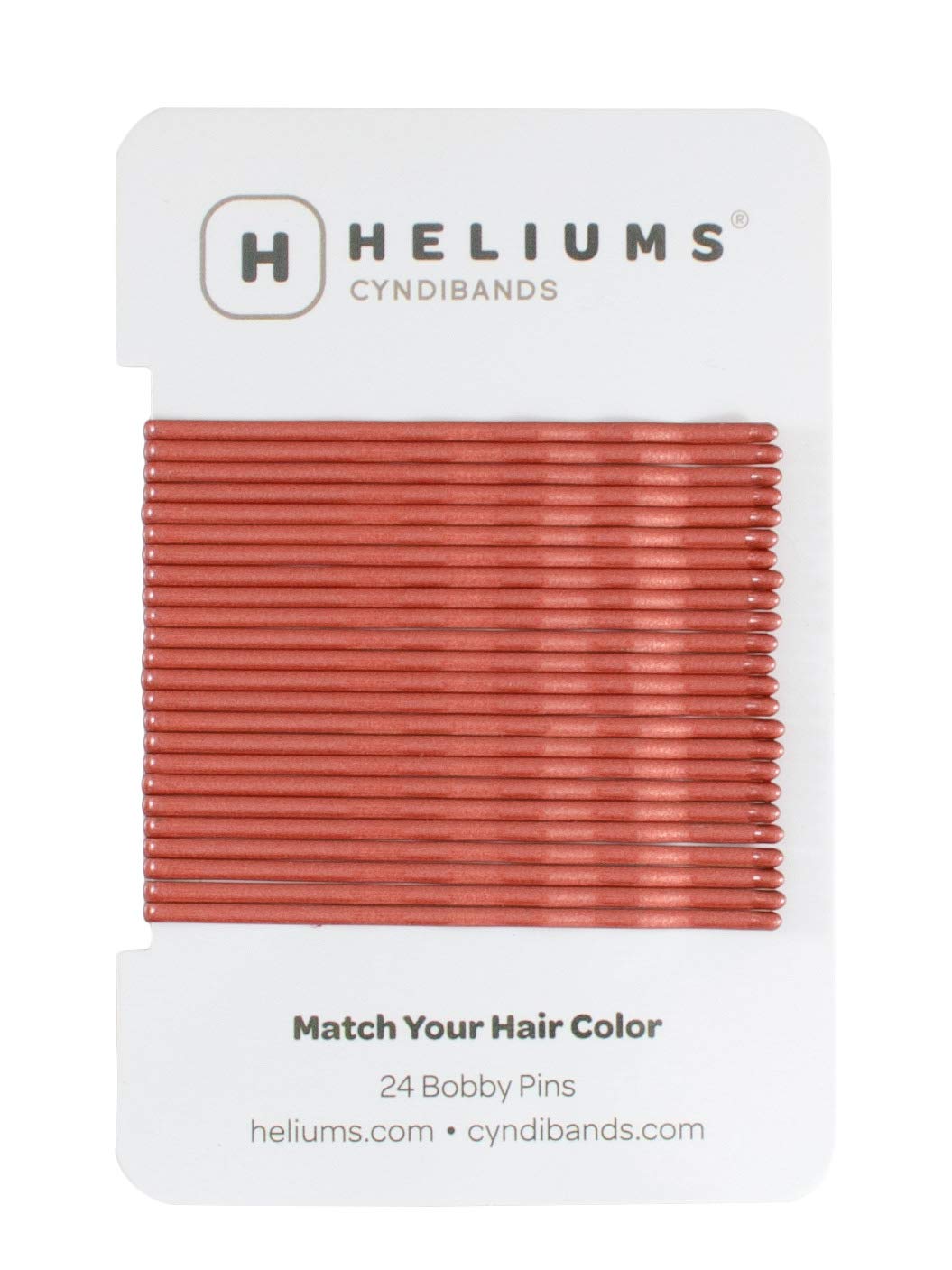 Heliums Large Bobby Pins - Auburn Red - 2.5 Inch Extra Long Wavy Hair Pins - 24 Pack