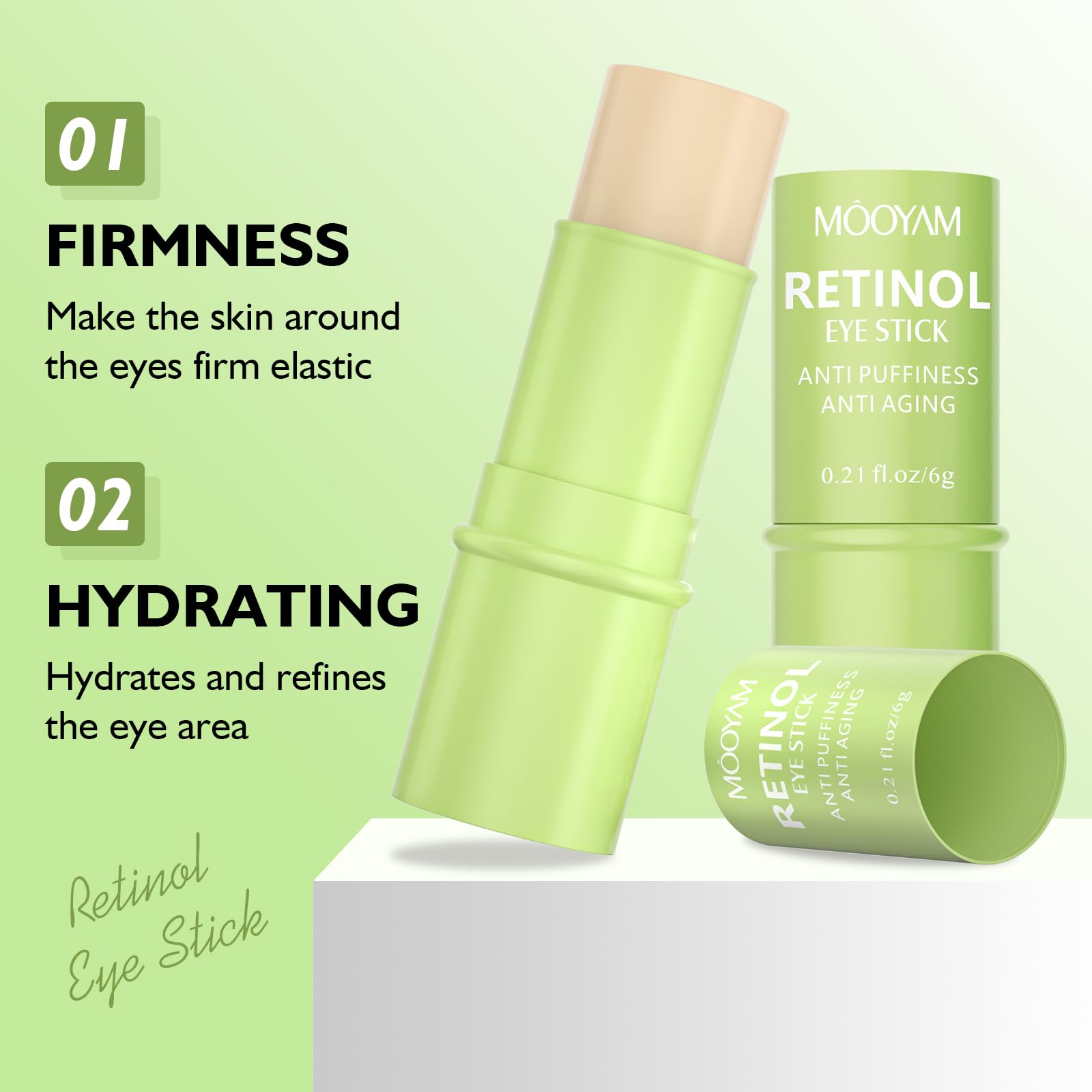 Retinol Eye Stick Retinol Eye Cream Brightening Eye Balm Reduces Fine Lines and Dark Circles Visible Results Anti-Wrinkle Hydrating Eye Stick in 3-4 Weeks