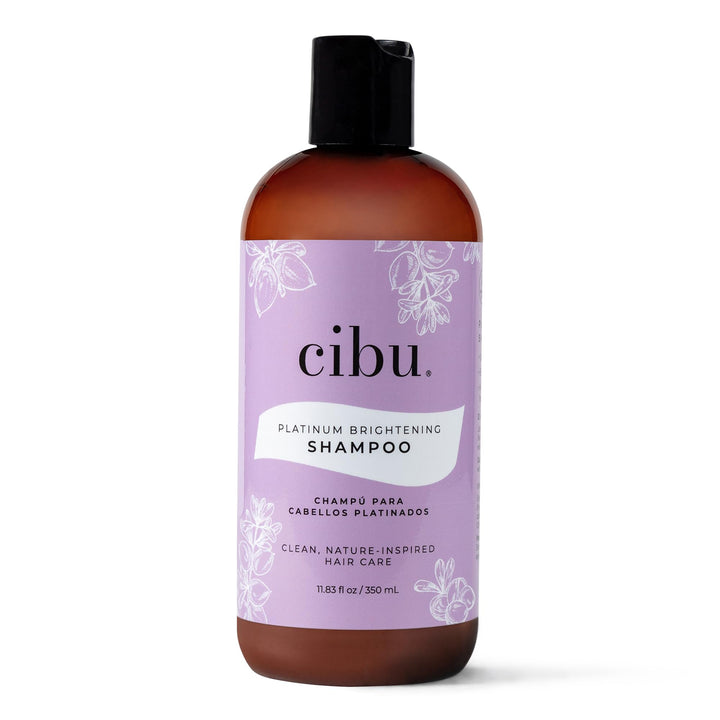 CIBU Platinum Brightening Shampoo 30016 Purple Formula Tones & Protects Blonde, Silver, Highlighted Colored Hair | Sulfate-Free Eliminates Brassy Tones | Restores Softness, Strength and Shine 350ml