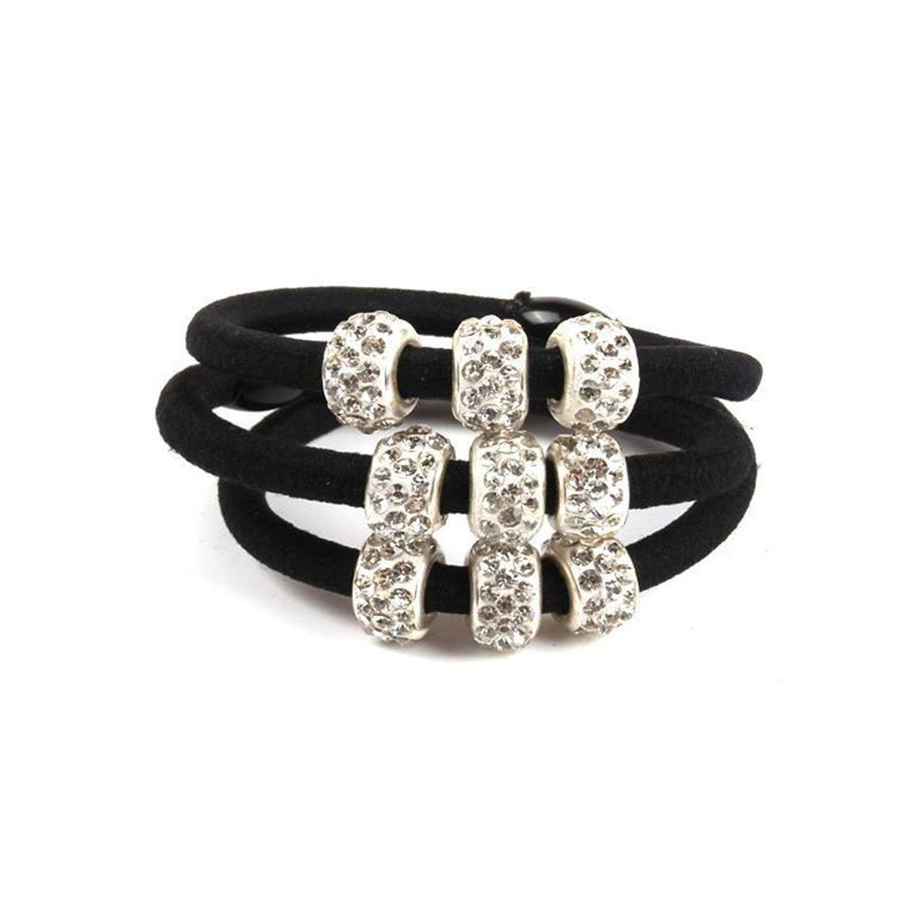 Casualfashion 10Pcs Lady Girls Shiny Rhinestone Rubber Band Hair Rings Korean Hair Accessories Hair Ropes Ponytail Holder