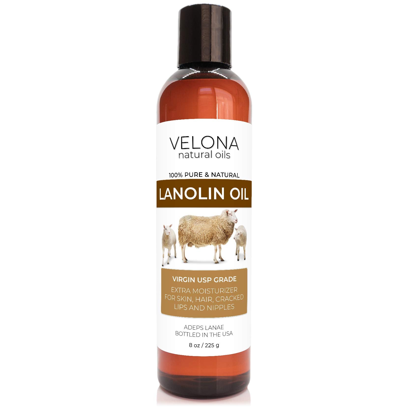 velona Lanolin Oil USP Grade 8 fl oz | 100% Pure and Natural Carrier Oil | Refined, Cold pressed | Skin, Hair, Body & Face Moisturizing | Use Today - Enjoy Results