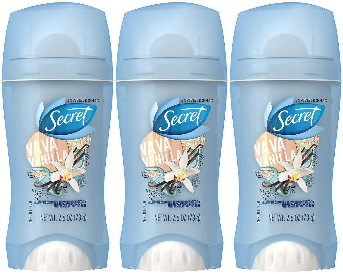 Pack of 3: Secret Scent Expressions Va Va Vanilla Invisible Solid Antiperspirant & Deodorant 2.6 oz (Pack of 3)