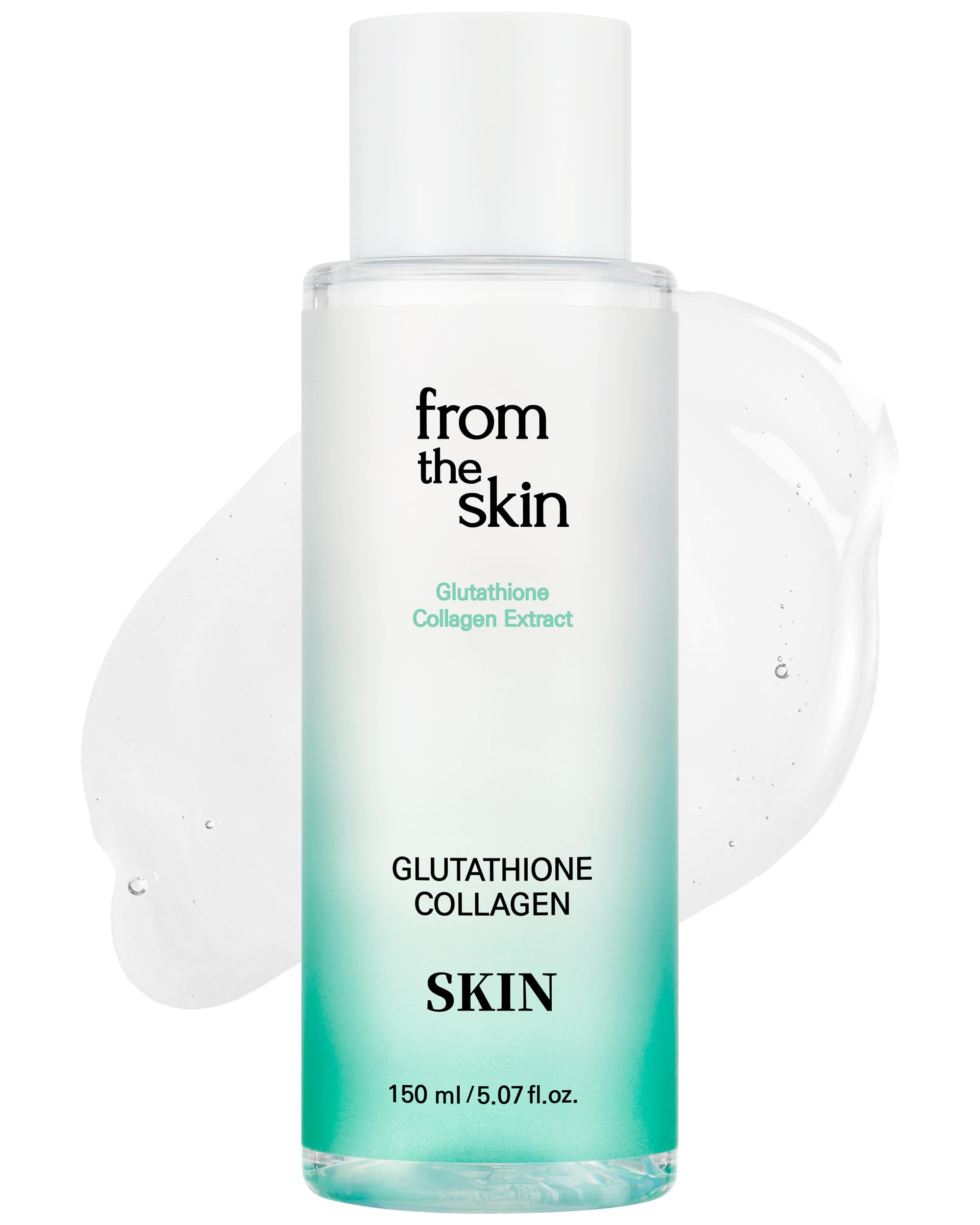 FROM THE SKIN Glutathione Collagen Skin - Face Water Essence Toner, Evens Skin Tone, Refreshing, Nourishing, Fast-Absorbing for Smooth, Hydrated Sensitive Skin, 5.3 fl.oz.