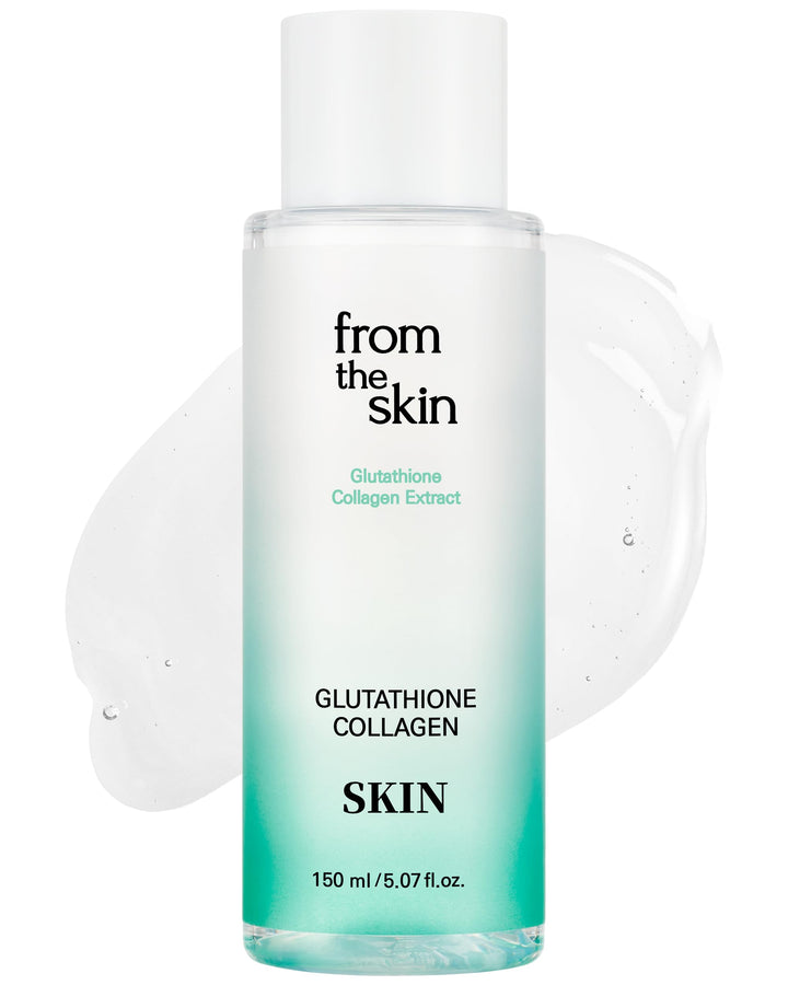 FROM THE SKIN Glutathione Collagen Skin - Face Water Essence Toner, Evens Skin Tone, Refreshing, Nourishing, Fast-Absorbing for Smooth, Hydrated Sensitive Skin, 5.3 fl.oz.