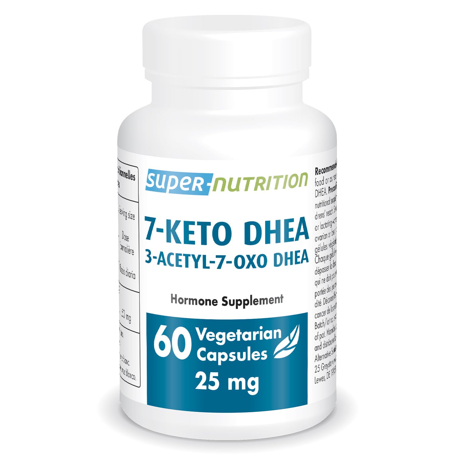 Supersmart 7-Keto DHEA 25mg - Advanced DHEA Metabolite Supplement | Non-GMO & Gluten Free - 60 Vegetarian Capsules