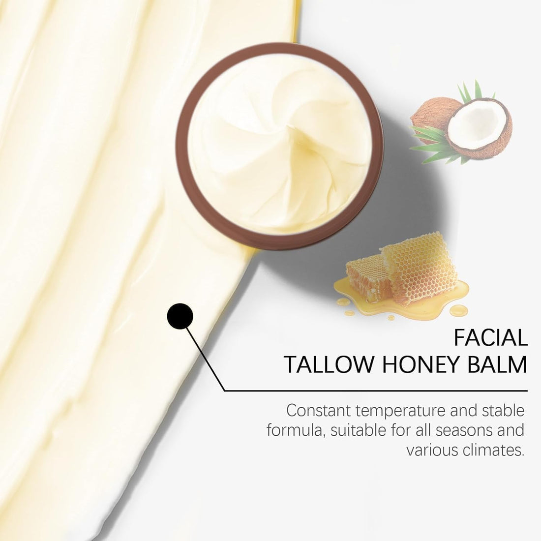 Whipped Beef Tallow for Skin,Tallow and Honey Balm,Grass Fed Beef Tallow Moisturizer for Skin Care,Hydrating and Nourishes the Skin(2pcs)