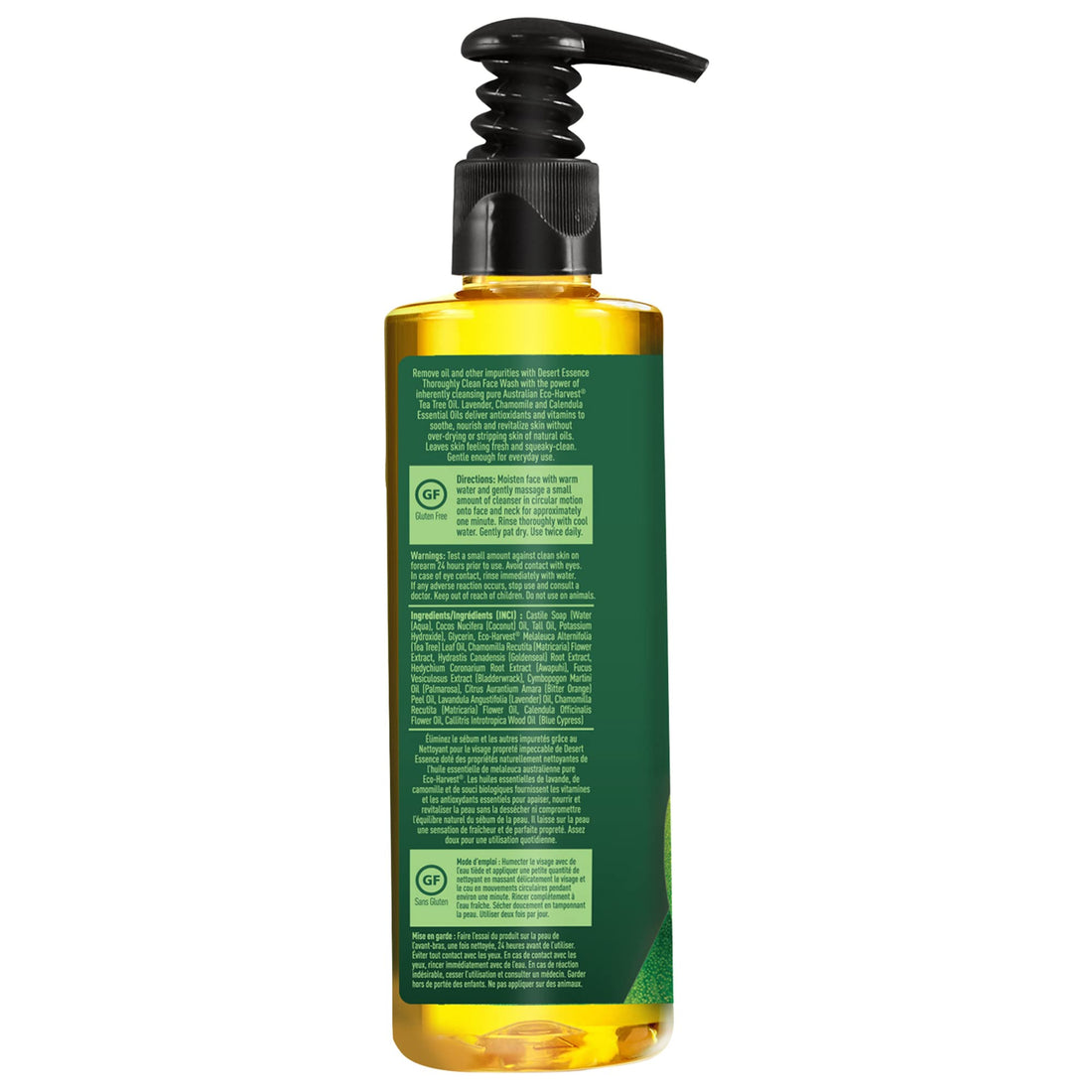 Desert Essence Thoroughly Clean Face Wash - Original - 8.5 Fl Oz - Tea Tree Oil - For Soft Radiant Skin - Gentle Cleanser - Extracts Of Goldenseal, Awapuhi, & Chamomile Essential Oils