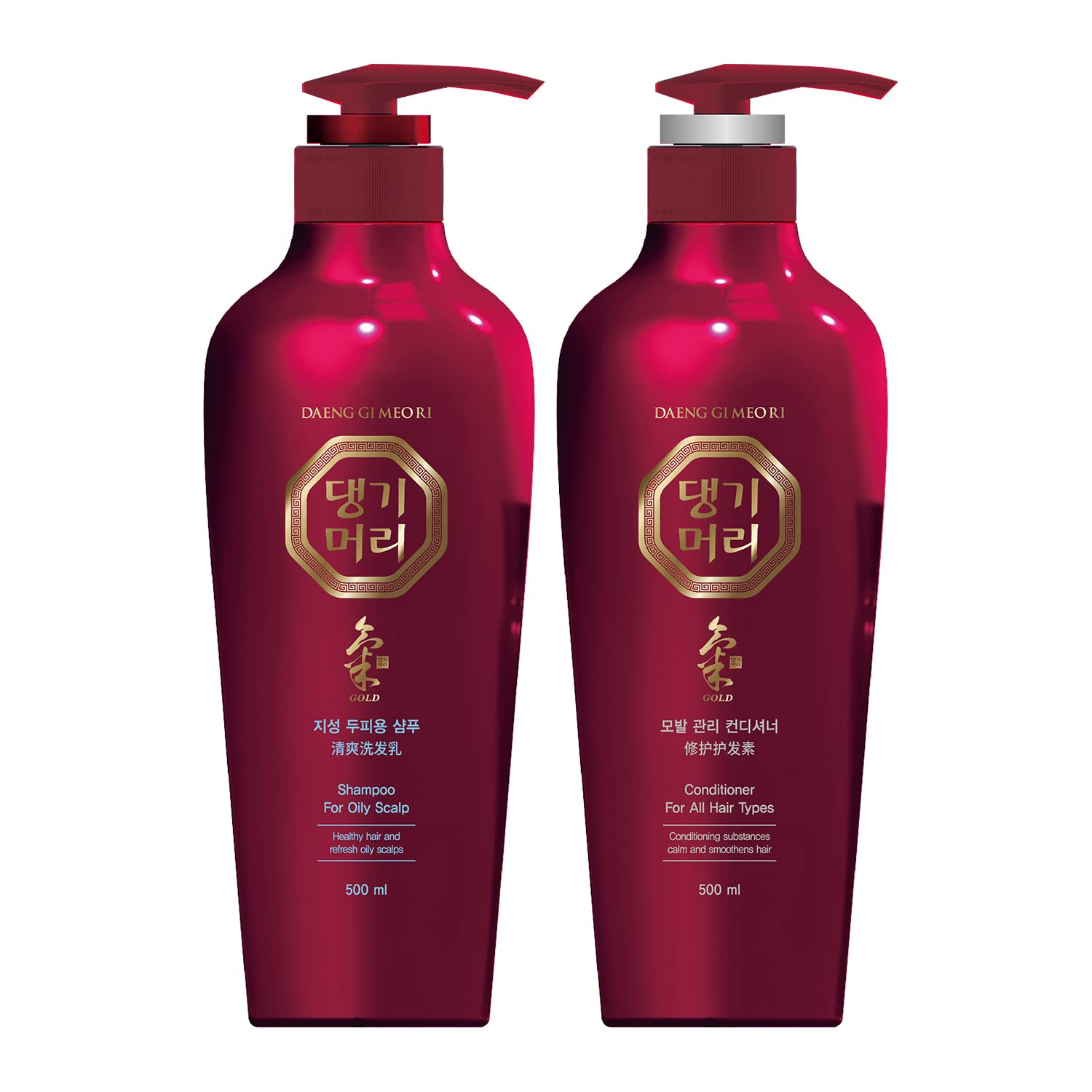 Daeng Gi Meo Ri- Oily Scalp Care Shampoo & Conditioner Set, Refreshing and Strengthening the Oily Scalp, Reducing Dandruff, Nourishing and Promoting Hair Growth,16.9 fl oz (500ml) Each