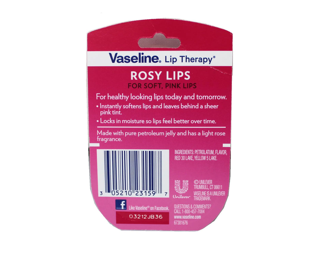 4 Vaseline Therapy Lip Balm Glowing 0.25 Oz Rosy Flavor Petroleum Jelly Mini Jar