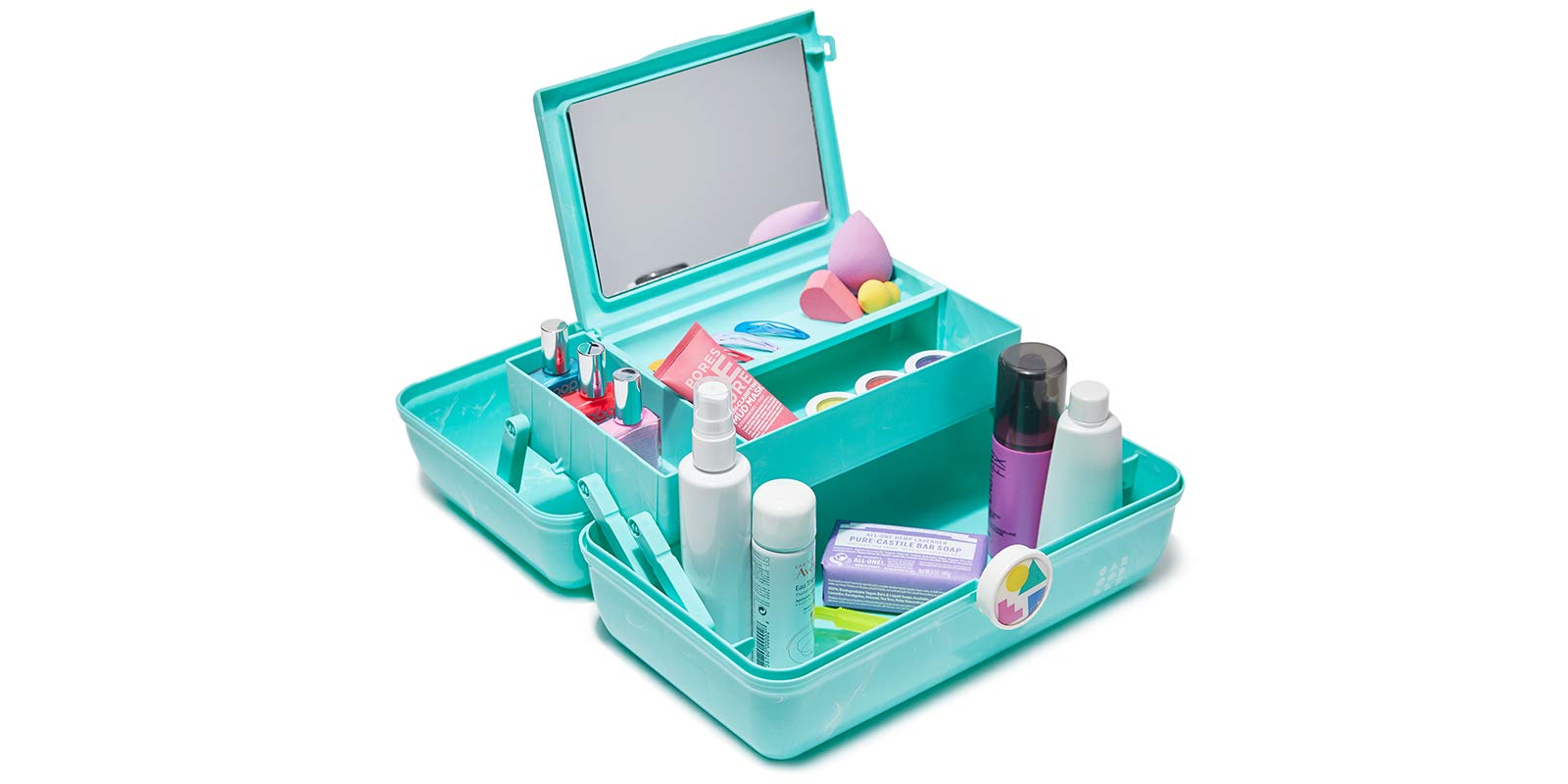 Caboodles On-The-Go Girl Retro Case, Turquoise Marble