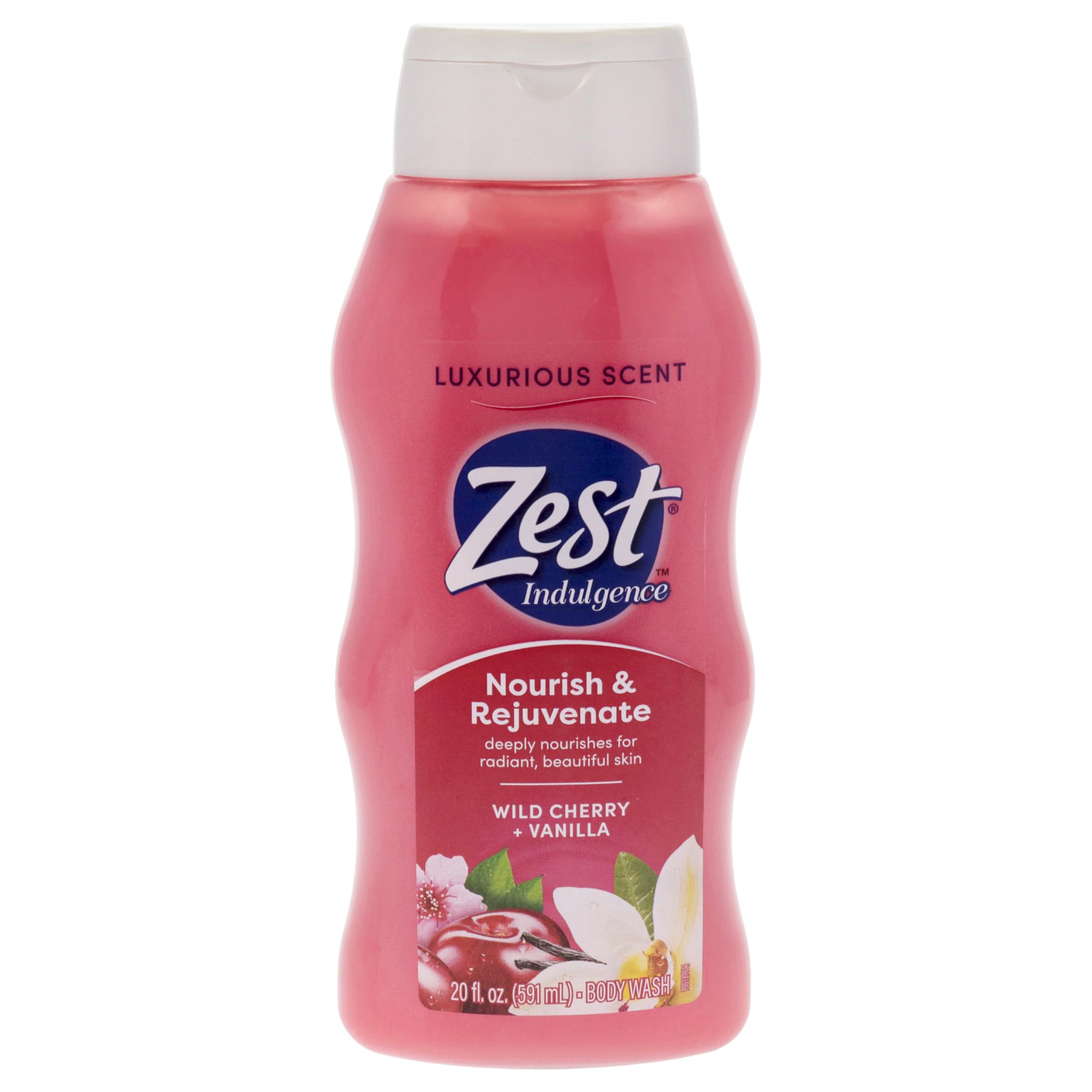 Zest Body Wash - Infused with Wild Cherry and Vanilla - Hydrating Body Soap - Suitable for All Skin Types - Wild Cherry and Vanilla - 20 oz