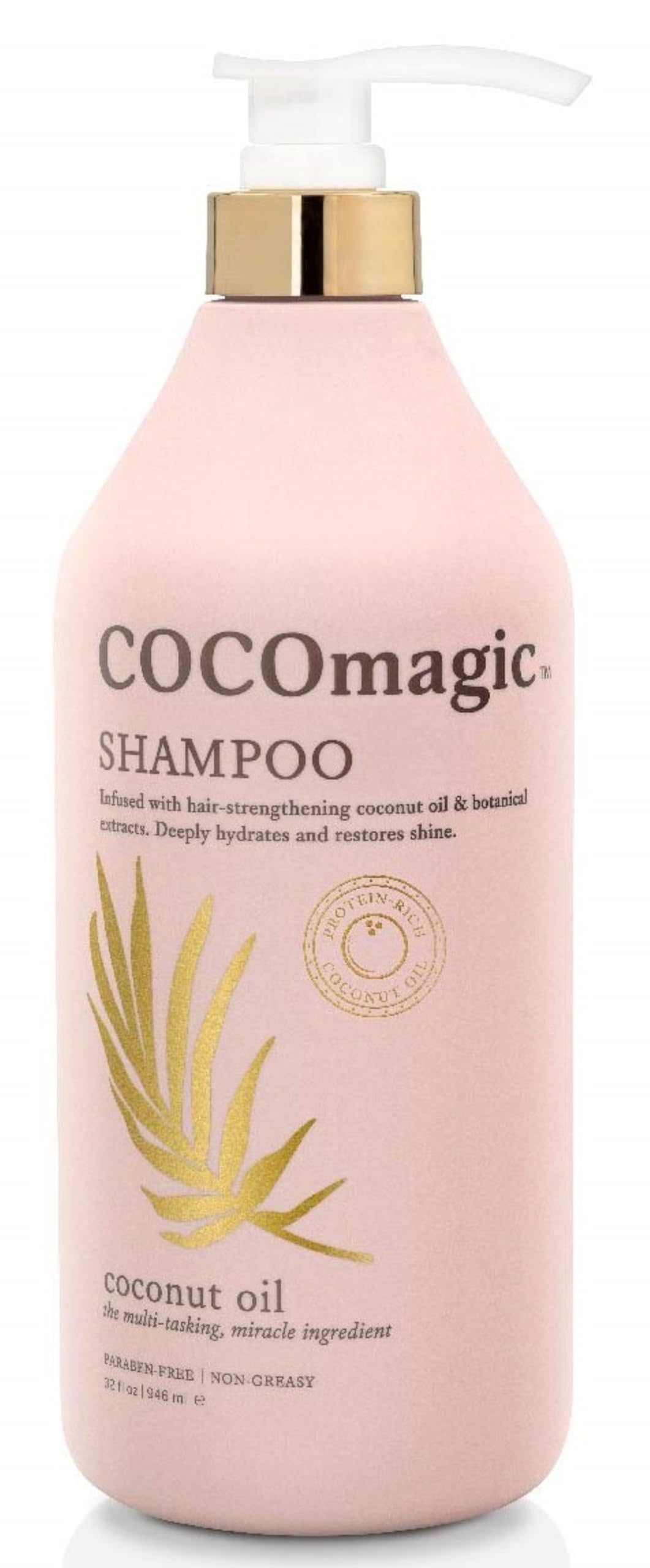 CocoMagic Nourishing Shampoo | Coconut Oil and Botanical Extracts | Strengthen, Restore Softness and Shine | Paraben Free, Cruelty Free, Made in USA (32 oz)