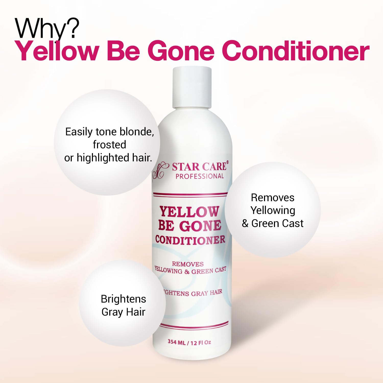 Star Care Yellow Be Gone Shampoo & Conditioner 12oz/354ml