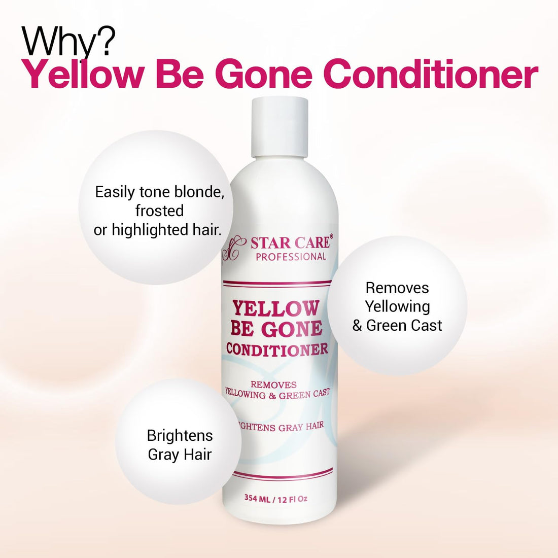 Star Care Yellow Be Gone Shampoo & Conditioner 12oz/354ml