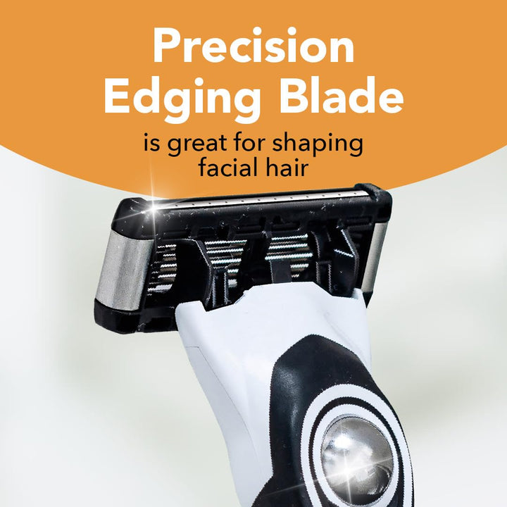 BIC Flex 5 Men's Refillable with 5 Blade Razors, 1 Handle and 7 Cartridges, Straight Razors for Men with Precision Edging, 7-Pack