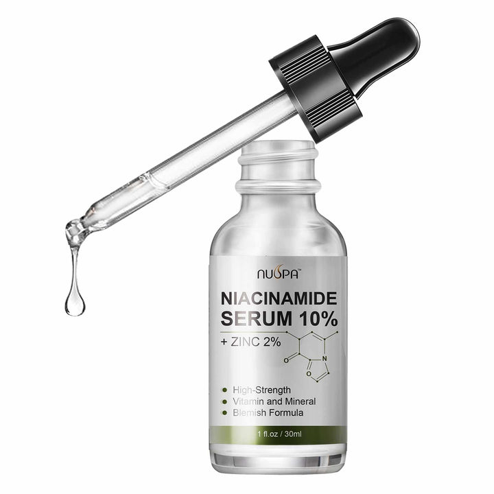 NUSPA Niacinamide Serum 10% Plus Zinc 2% for Face Skin Care Vitamin B3 Facial Serum with Hyaluronic Acid for Dry Skin and Pore SkinTreatment,Multi-Use For Face,Neck,Hand