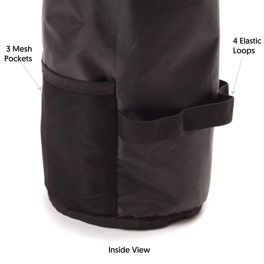 Jadyn B Cinch Top Compact Travel Makeup Bag and Cosmetic Organizer for Women (Geometric Gray)