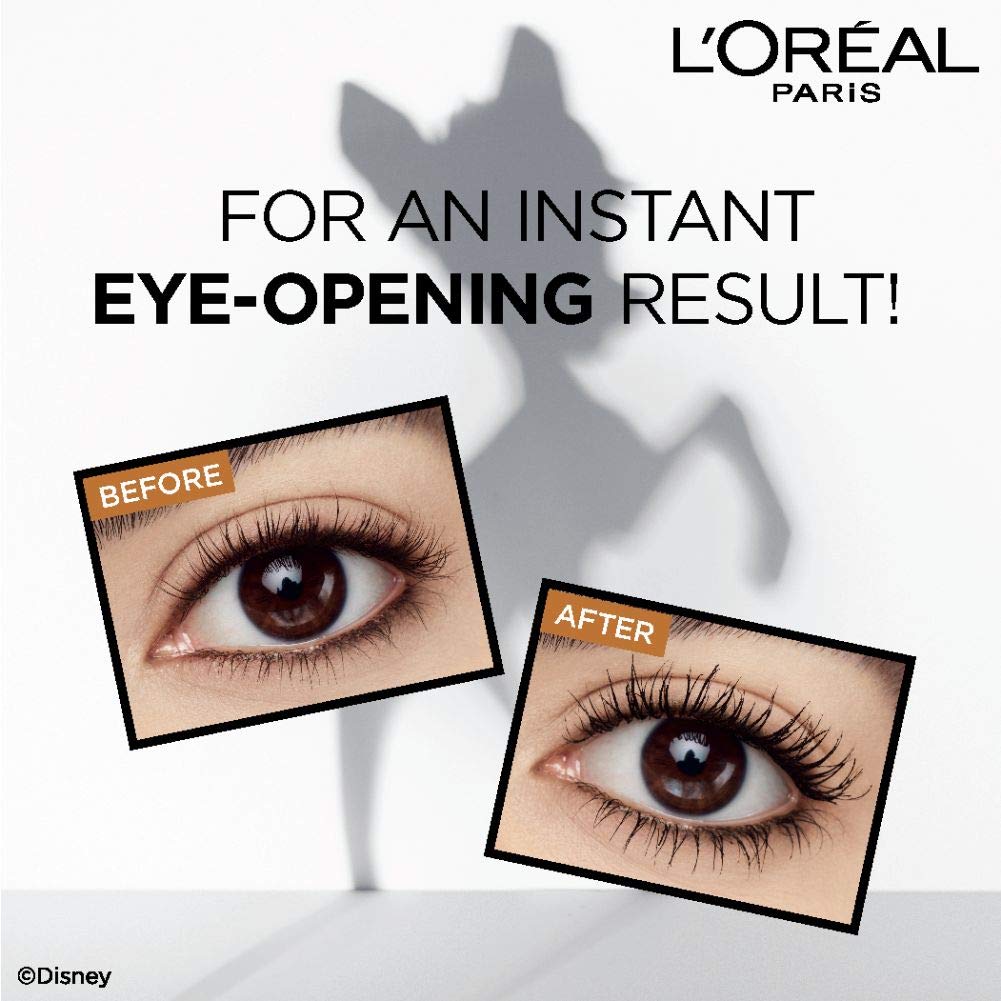 L'Oreal Paris Bambi Eye Mascara, Lasting Volume, Length & Lift, Doe-Eye Definition, No Clumping or Smudging, Waterproof, Black, 0.21 fl. oz.