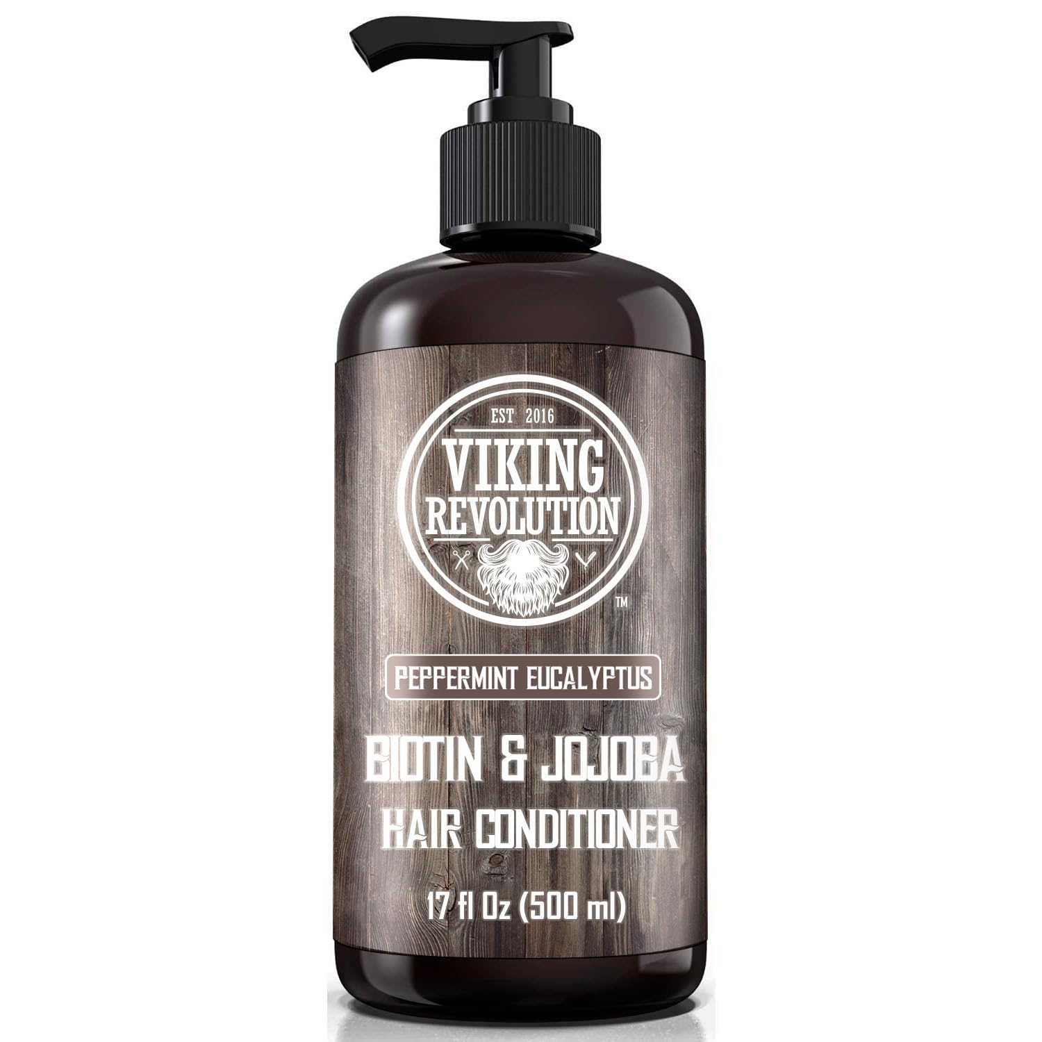 Viking Revolution Biotin Men's Conditioner - Eucalyptus & Peppermint with Jojoba & Mint Oils - For Dry Hair (17 Oz)