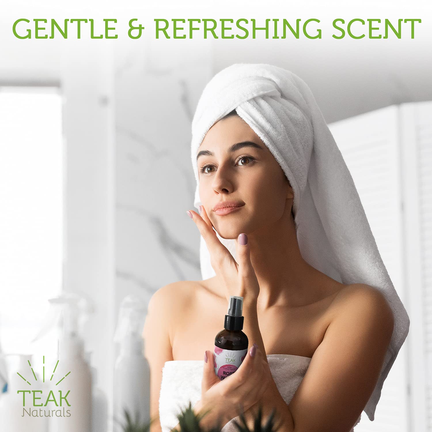 118 ml : ROSE WATER TONER by Teak Naturals - 100% Organic Natural Moroccan Rosewater (Chemical Free) - 4 oz