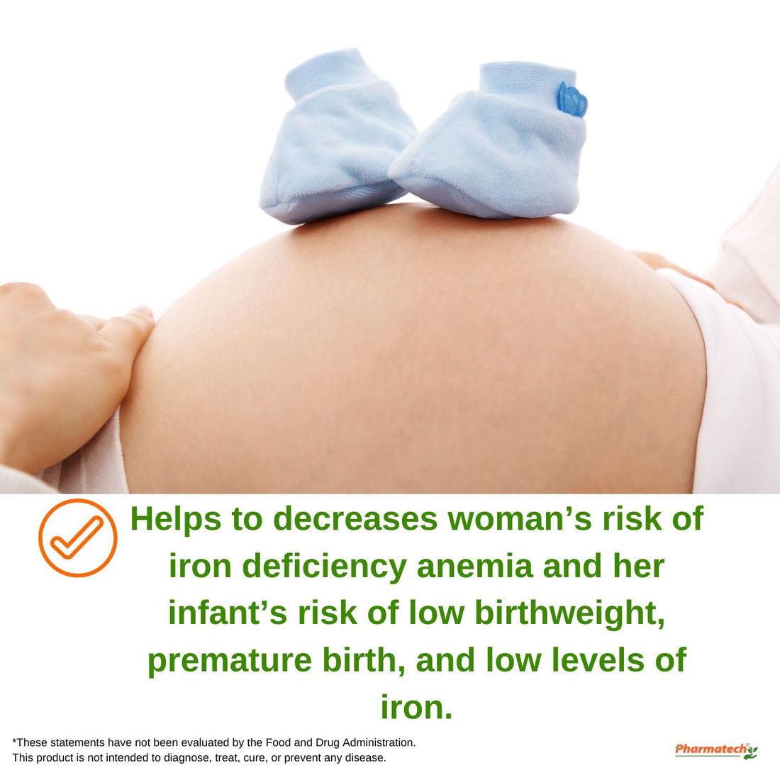 PHARMATECH Folic Acid 800 mcg Plus Iron 27 mg Supplement for Women, Vitamin B9, Folate Prenatal, Fast Absorption, Made in USA, 250 Softgels